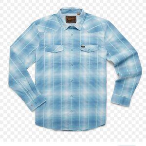 Howler Bros H Bar B Tech long sleeve mens' blue plaid shirt size Medium